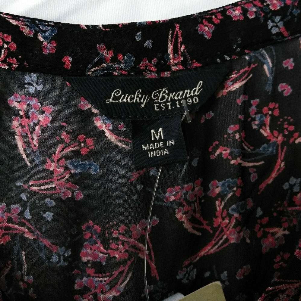 Lucky Brand Mixed Print Sheer Maja Dress - Picture 4 of 8